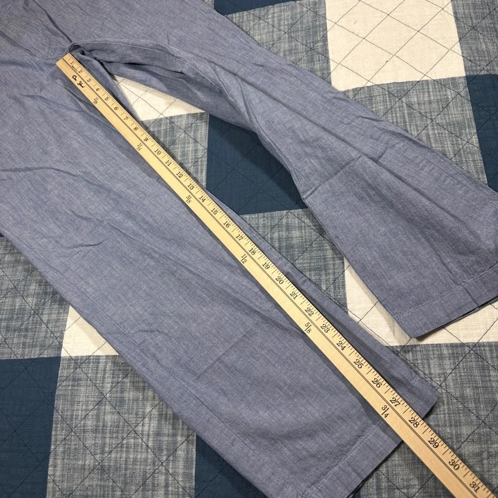 IZOD Mens Lightweight Chambray Pants Stretch Straight Leg Blue 34x30